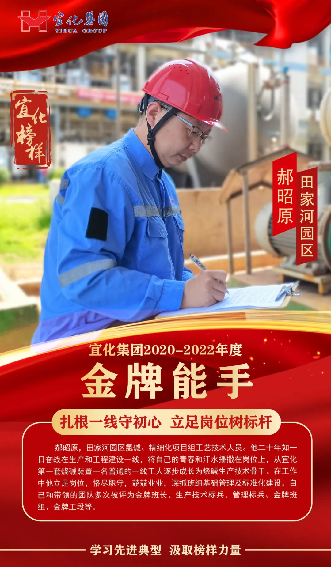 【宜化榜樣】金牌能手郝昭原：扎根一線守初心，立足崗位樹標(biāo)桿