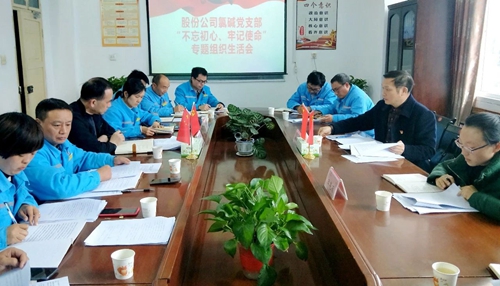 向宇飛列席指導(dǎo)股份公司氯堿黨支部“不忘初心、牢記使命”專題組織生活會